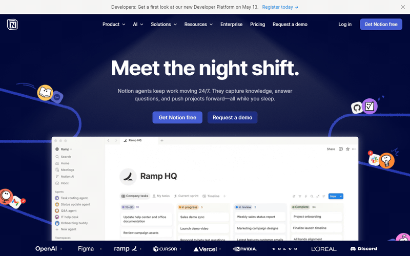 Notion.so scrolling website recording