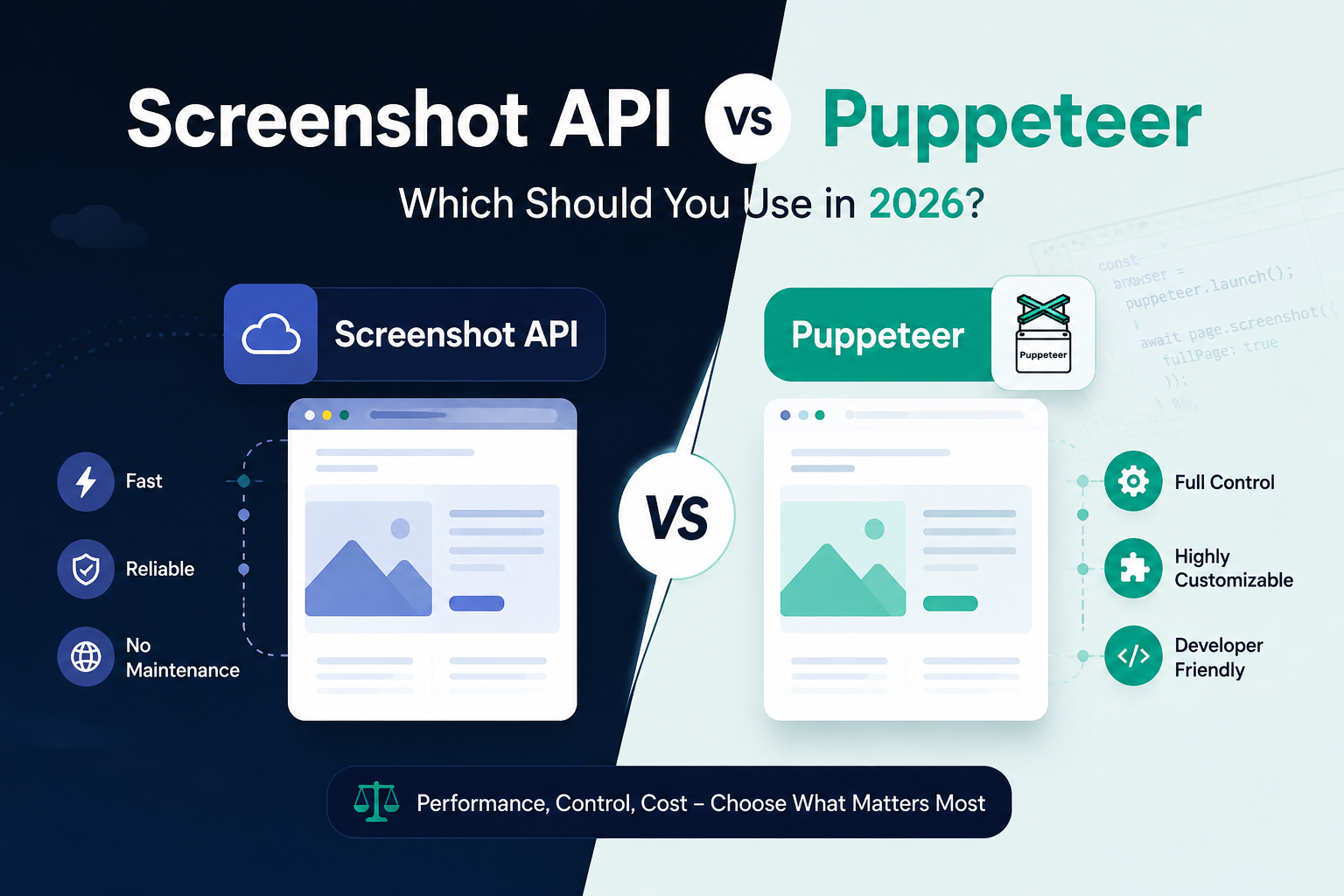 Screenshot API vs Puppeteer: Which Should You Use in 2026?